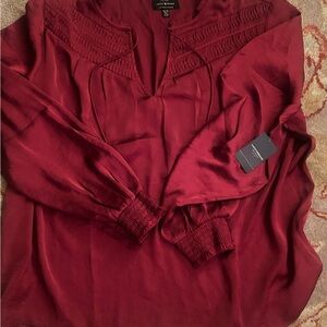 Lucky Brand Burgundy Blouse